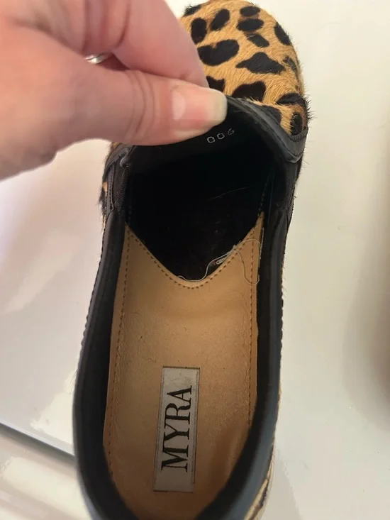 Myra Bag Leopard Print Slip-On Flats in Black and Tan - Picture 3 of 3